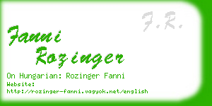 fanni rozinger business card